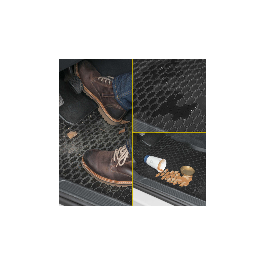 WALSER Tailored 50506 Floor mat set for SKODA OCTAVIA Elastomer, Front and Rear, Quantity: 4, Black