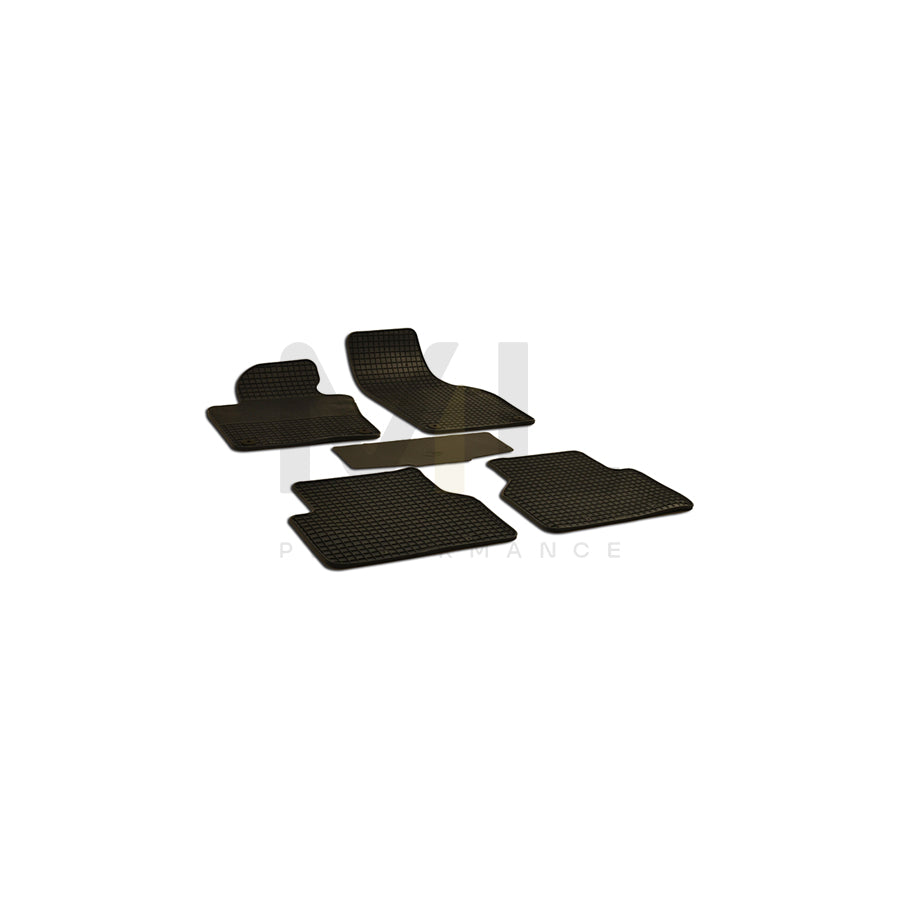 WALSER Tailored 50730 Floor mat set for VW TIGUAN Elastomer, Front and Rear, Quantity: 5, Black