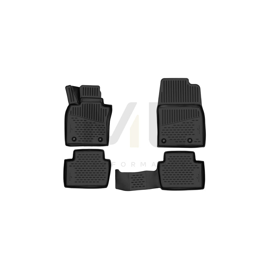 WALSER Tailored, XTR 75186 Floor mat set Elastomer, Front and Rear, Black
