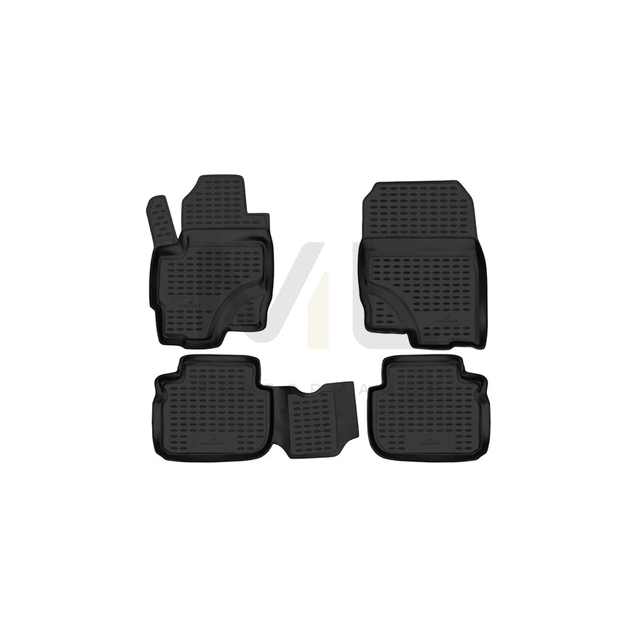 WALSER Tailored, XTR 75212 Floor mat set Elastomer, Front and Rear, Black
