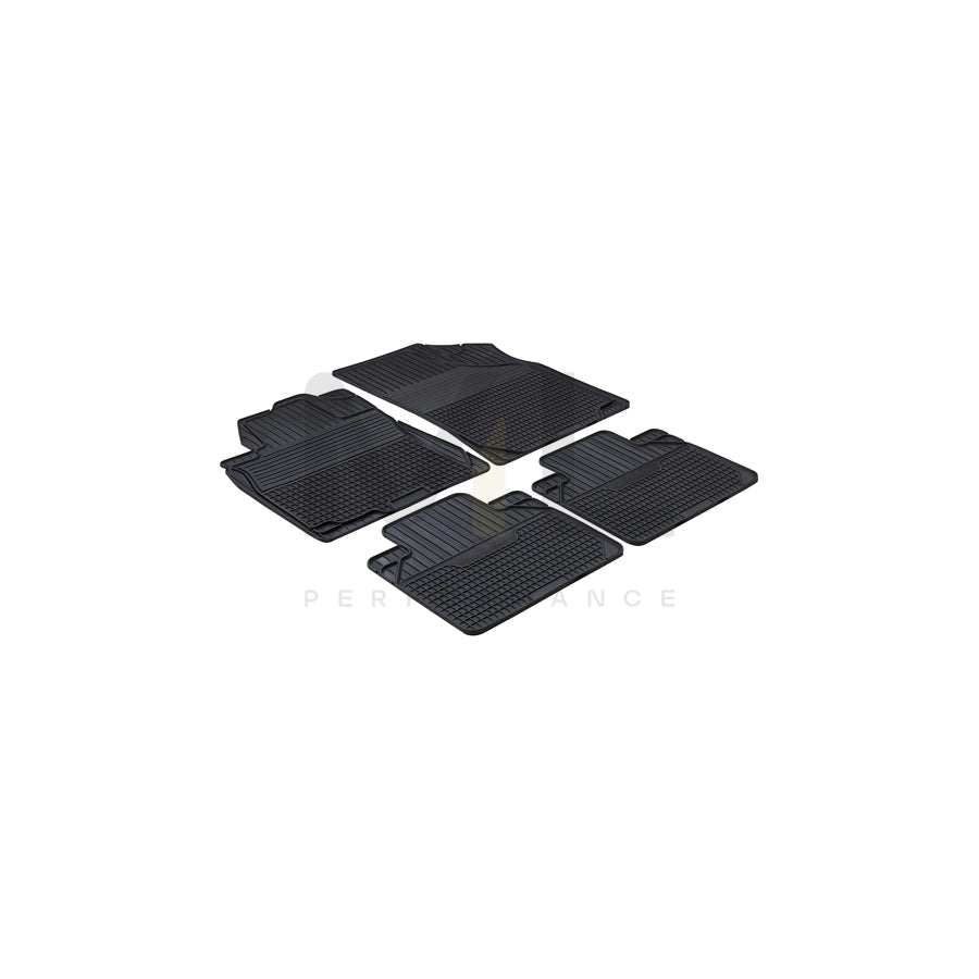 WALSER Universal fit, Easyfit 28017 Floor mat set Elastomer, Front and Rear, Quantity: 4, Black