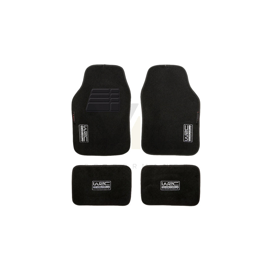 WRC Universal fit 007434 Floor mat set Textile, Front and Rear, Quantity: 4, Black