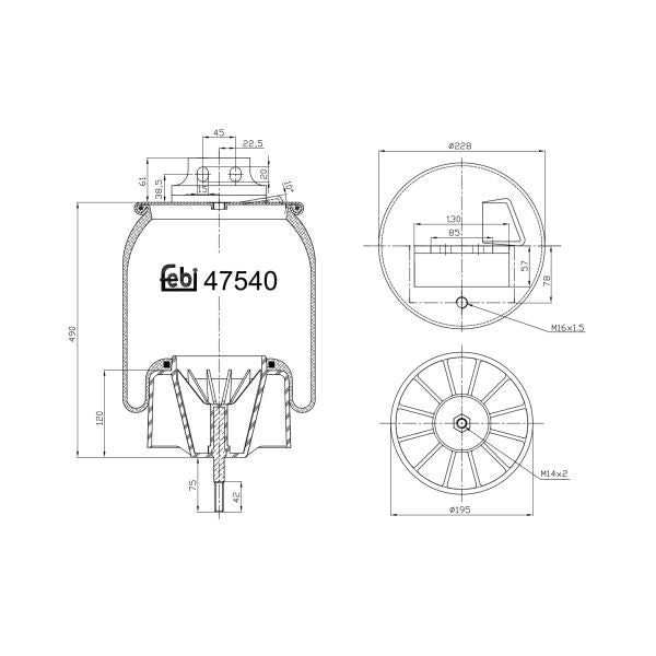 FEBI FE47540 Air Suspension Bellow
