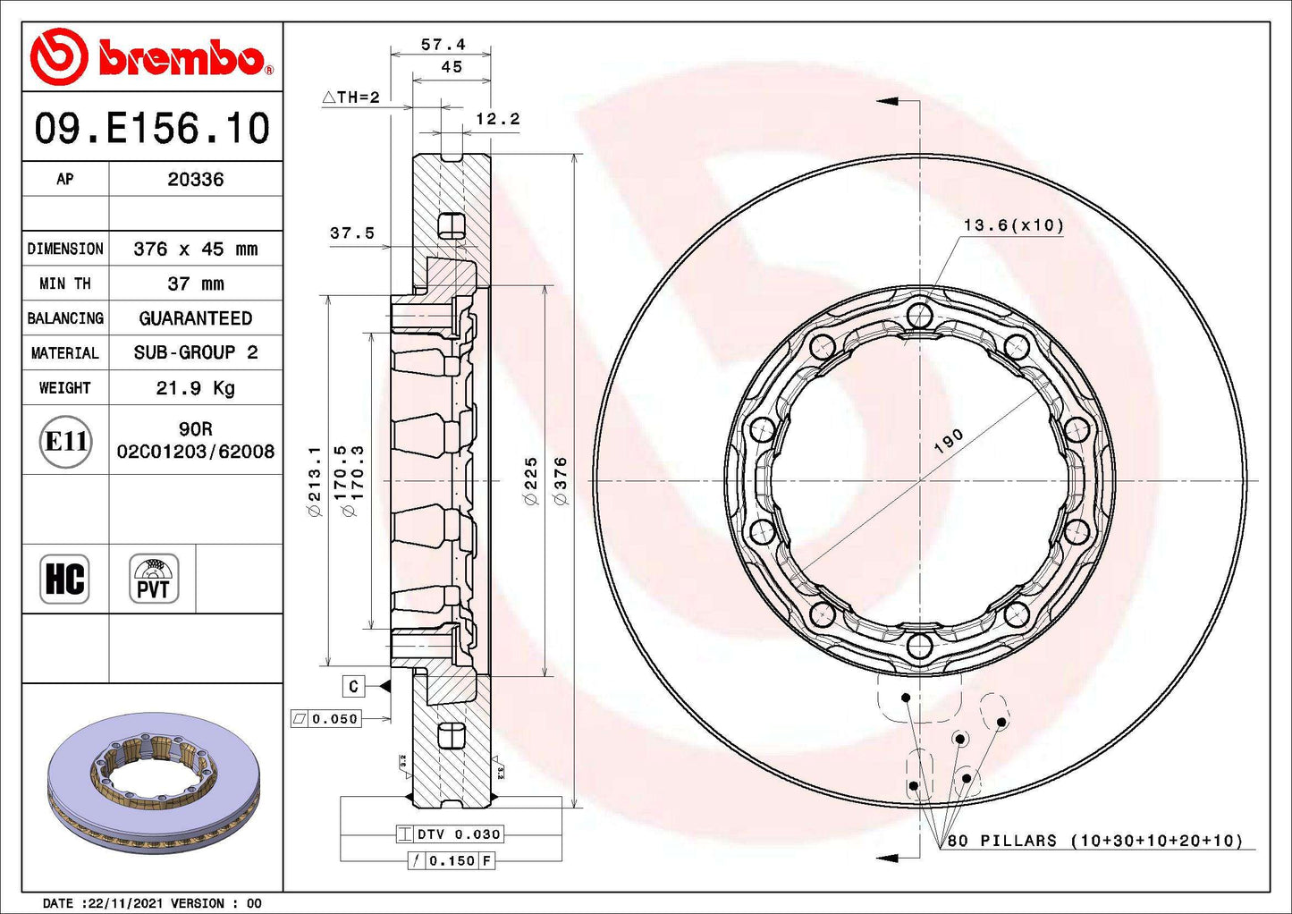 WABCO 12999097VT Disc Brake Caliper Repair Kit