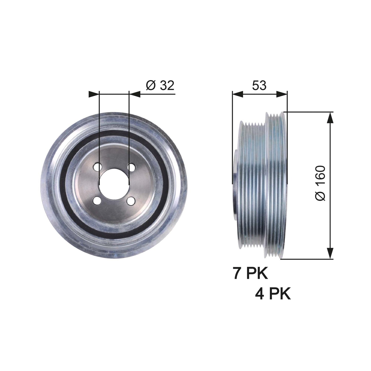 GATES GATTVD1079 Crankshaft Belt Pulley