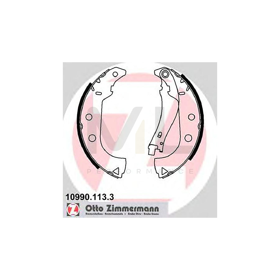 ZIMMERMANN 10990.113.3 Brake Shoe Set without accessories