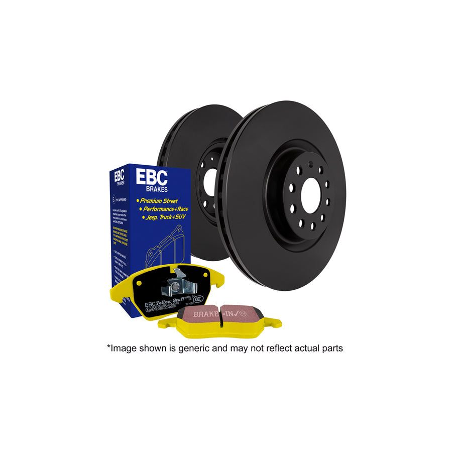 EBC PD03KR914 Volvo Yellowstuff Rear Brake Pad & Plain Disc Kit