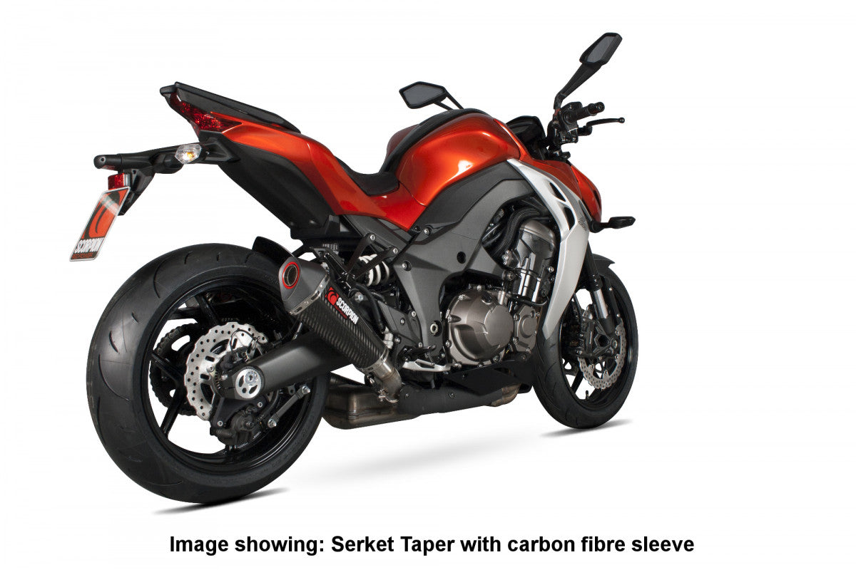 Scorpion RKA106SEO Kawasaki Z1000 Serket Taper Slip-On (Pair) - Brushed  Stainless Steel Sleeve