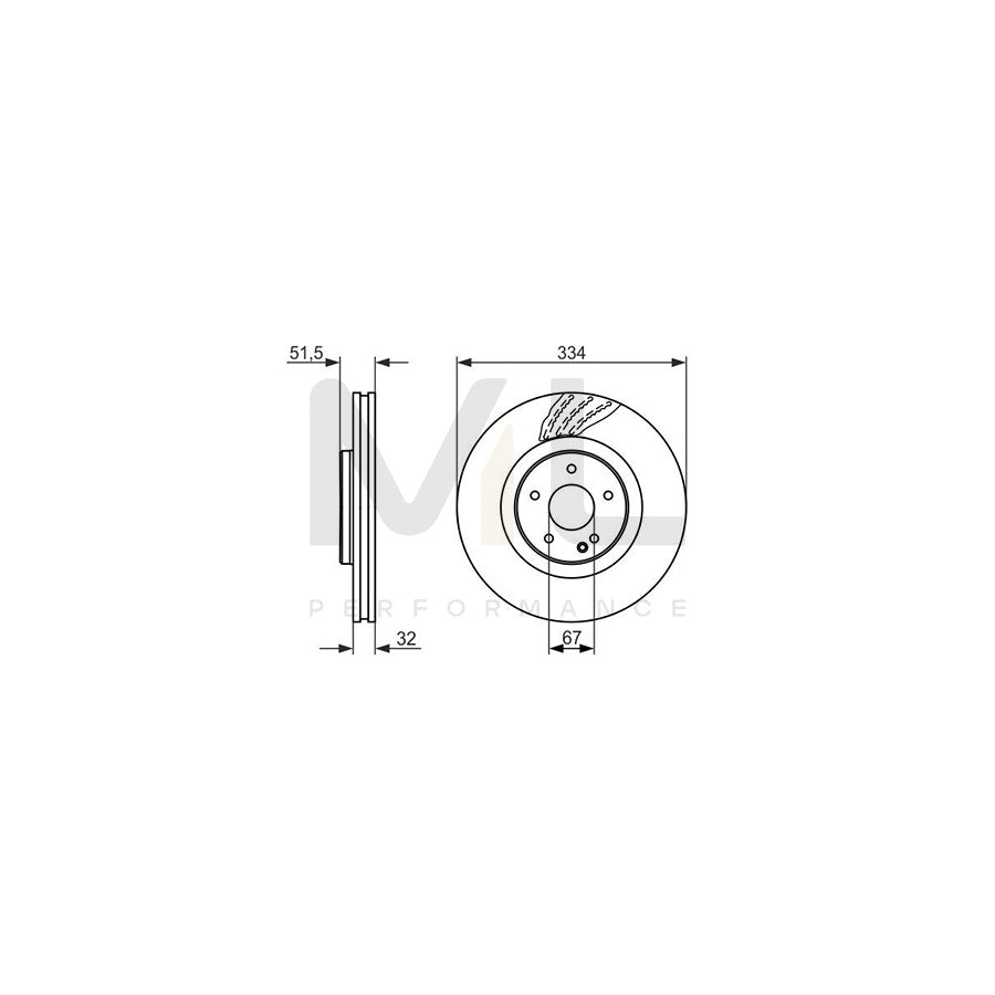 BOSCH 0 986 479 650 Brake Disc suitable for MERCEDES-BENZ SL Convertible  (R129) Vented, Coated, High-carbon