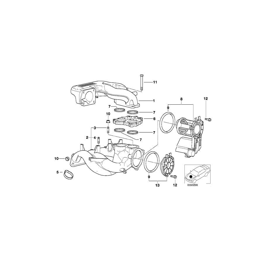 Genuine BMW 11611432033 E46 E36 Intake Manifold System (Inc. 318Ci