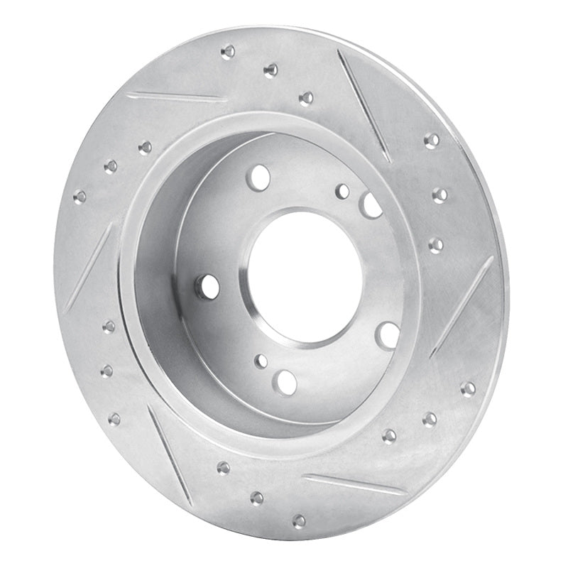 R1 Concepts R1 89-93 Nissan Maxima Rear Left Drilled & Slotted Silver Brake Rotor