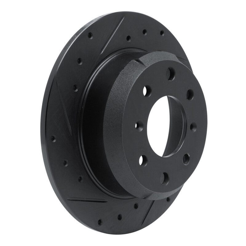 R1 Concepts R1 64-94 Alfa Romeo Giulia Rear Left Drilled & Slotted Black Brake Rotor