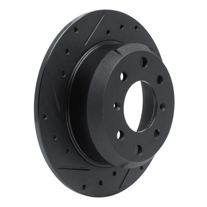 R1 Concepts R1 64-94 Alfa Romeo Giulia Rear Left Drilled & Slotted Black Brake Rotor