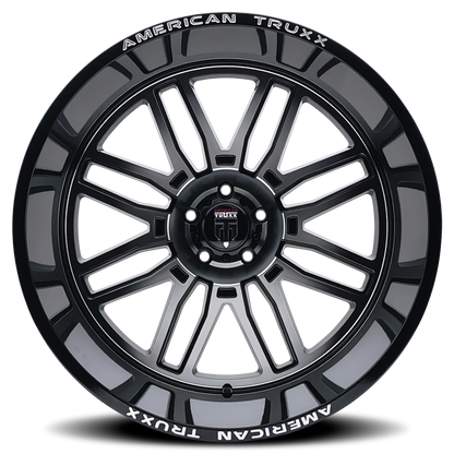 American Truxx AT1915 Restless 24x14 / 6x135 BP / -76mm Offset / 87.1mm Hub Gloss Blk Mach Wheel
