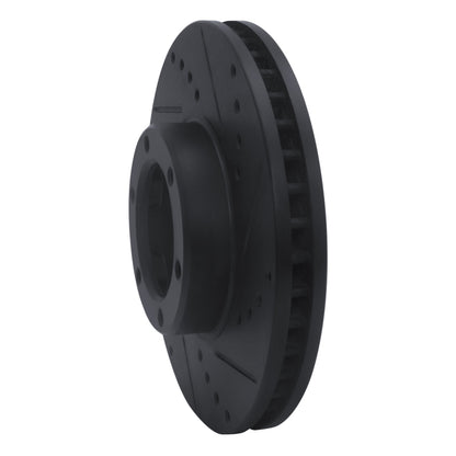R1 Concepts R1 89-93 Toyota Pickup Front Right Drilled & Slotted Black Brake Rotor