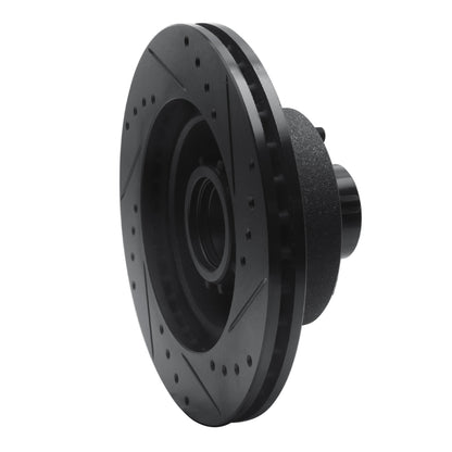 R1 Concepts R1 73-89 Chrysler Imperial Front Left Drilled & Slotted Black Brake Rotor