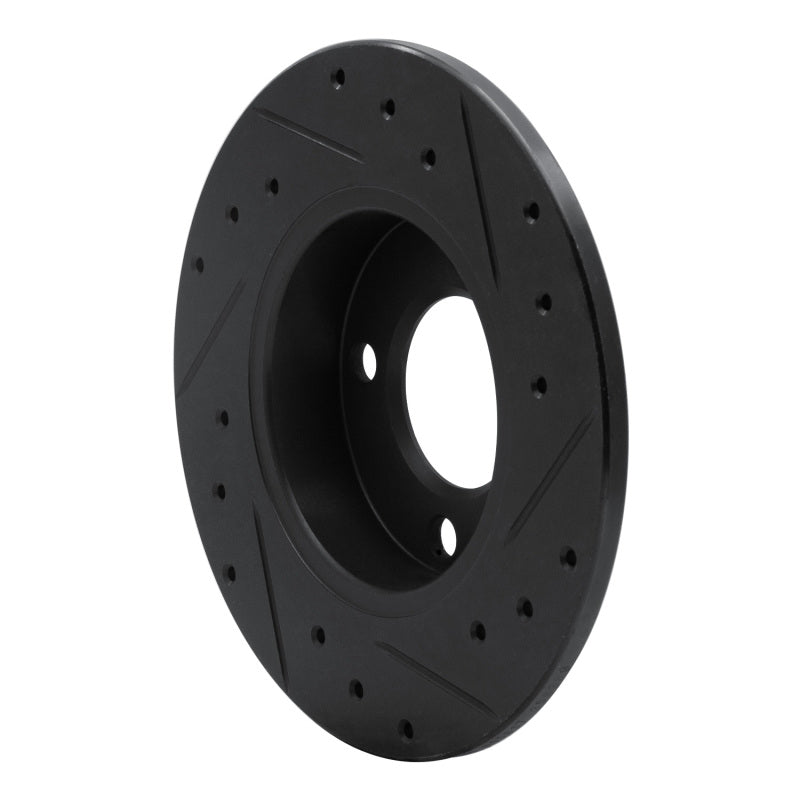 R1 Concepts R1 86-93 Volkswagen Passat (USA/Canada) Rear Left Drilled & Slotted Black Brake Rotor