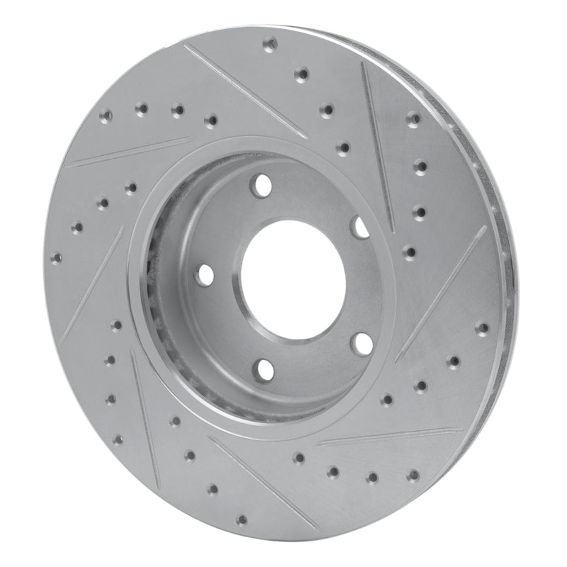 R1 Concepts R1 97-03 Jaguar XJ8 Front Left Drilled & Slotted Silver Brake Rotor