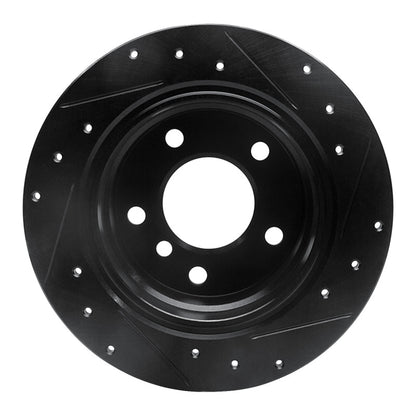 R1 Concepts R1 96-02 BMW Z3 Rear Left Drilled & Slotted Black Brake Rotor