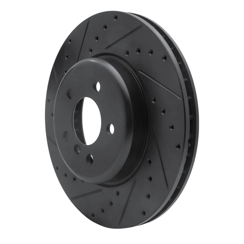 R1 Concepts R1 11-19 BMW 640I Gran Coupe Front Left Drilled & Slotted Black Brake Rotor