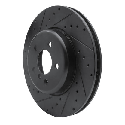 R1 Concepts R1 11-19 BMW 640I Gran Coupe Front Left Drilled & Slotted Black Brake Rotor