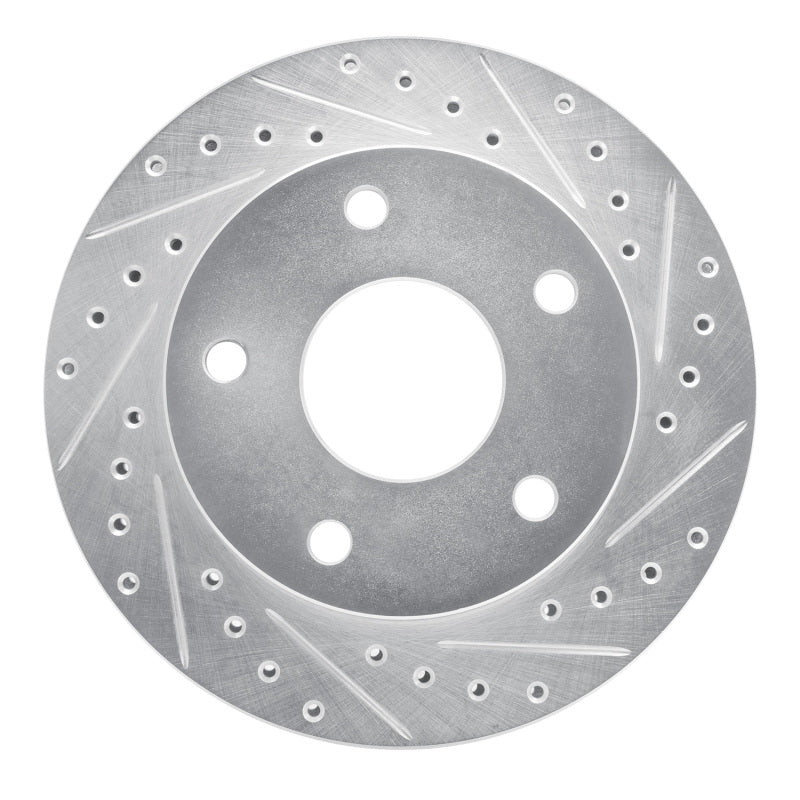 R1 Concepts R1 94-99 Dodge Ramcharger (Mexico) Front Right Drilled & Slotted Silver Brake Rotor