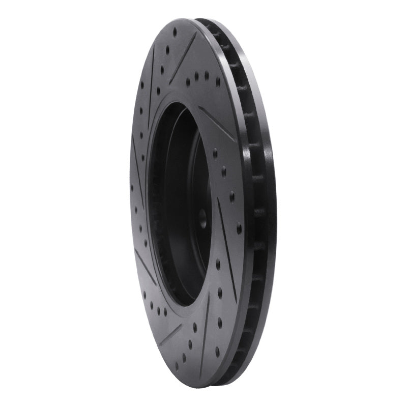 R1 Concepts R1 07-15 Mini Cooper (Excl Clubman) Front Right Drilled & Slotted Black Brake Rotor