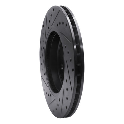 R1 Concepts R1 07-15 Mini Cooper (Excl Clubman) Front Right Drilled & Slotted Black Brake Rotor