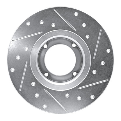 R1 Concepts R1 80-83 Subaru STANDARD Front Left Drilled & Slotted Silver Brake Rotor