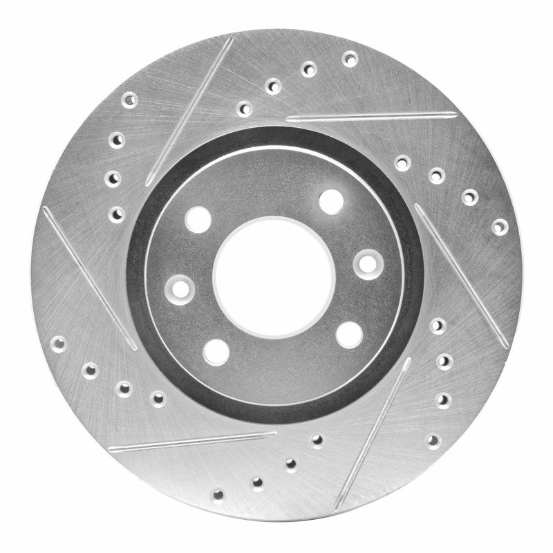 R1 Concepts R1 88-89 Eagle Medallion Front Left Drilled & Slotted Silver Brake Rotor