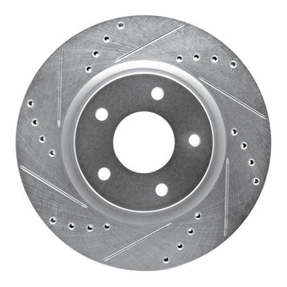 R1 Concepts R1 14-23 Nissan Leaf Front Left Drilled & Slotted Silver Brake Rotor