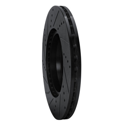 R1 Concepts R1 16-23 Mercedes-Benz GLC350e Rear Right Drilled & Slotted Black Brake Rotor