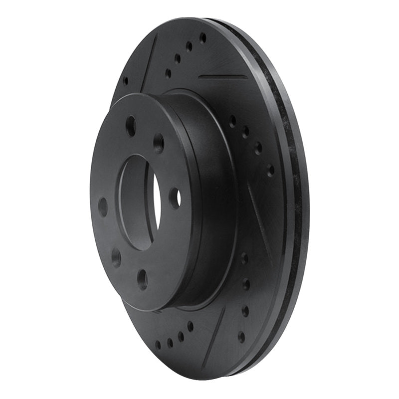 R1 Concepts R1 03-06 Dodge Verna (Mexico) Front Left Drilled & Slotted Black Brake Rotor