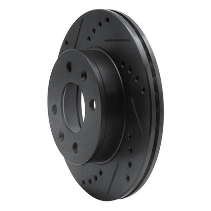 R1 Concepts R1 03-06 Dodge Verna (Mexico) Front Left Drilled & Slotted Black Brake Rotor