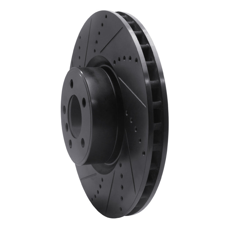 R1 Concepts R1 10-12 Land Rover Range Rover Front Left Drilled & Slotted Black Brake Rotor