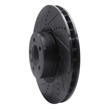 R1 Concepts R1 10-12 Land Rover Range Rover Front Left Drilled & Slotted Black Brake Rotor