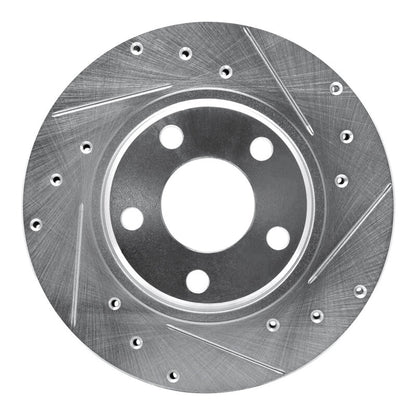 R1 Concepts R1 90-93 Mitsubishi Galant Front Right Drilled & Slotted Silver Brake Rotor