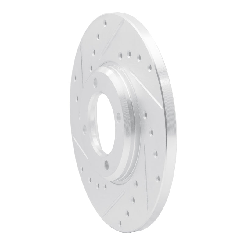 R1 Concepts R1 63-86 Ford Cortina Front Left Drilled & Slotted Silver Brake Rotor