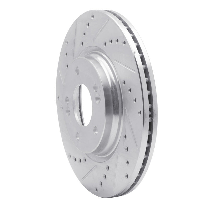 R1 Concepts R1 15-25 Hyundai Kona EV Front Left Drilled & Slotted Silver Brake Rotor