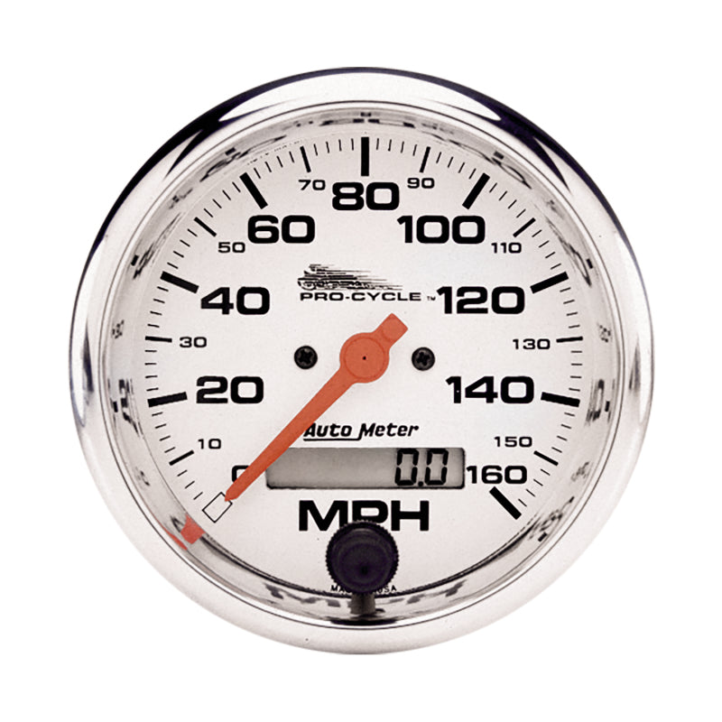 Autometer Pro-Cycle Gauge Speedo 3 3/4in 160 Mph Elec White