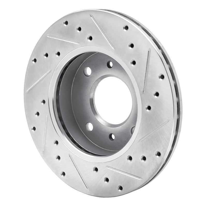 R1 Concepts R1 89-13 Infiniti G20 Front Left Drilled & Slotted Silver Brake Rotor