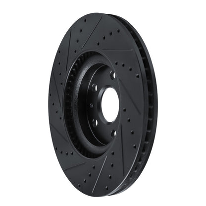 R1 Concepts R1 13-19 Buick Regal Front Right Drilled & Slotted Black Brake Rotor