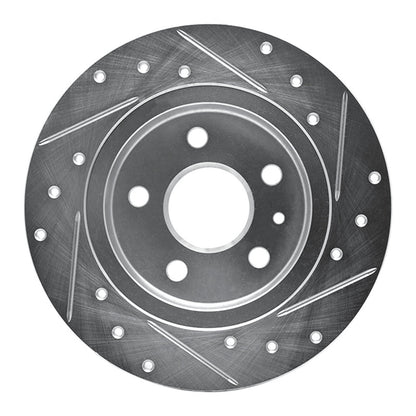 R1 Concepts R1 16-23 Chevrolet BOLT EV Rear Left Drilled & Slotted Silver Brake Rotor