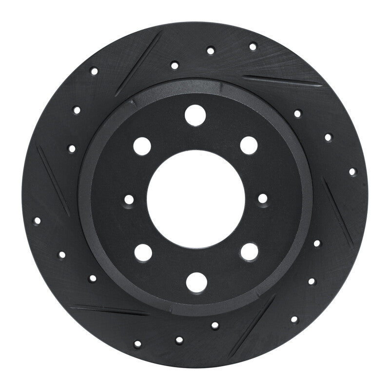 R1 Concepts R1 64-94 Alfa Romeo Giulia Rear Left Drilled & Slotted Black Brake Rotor