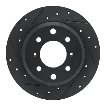 R1 Concepts R1 64-94 Alfa Romeo Giulia Rear Left Drilled & Slotted Black Brake Rotor