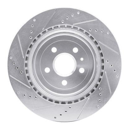 R1 Concepts R1 09-24 Cadillac CTS Rear Right Drilled & Slotted Silver Brake Rotor
