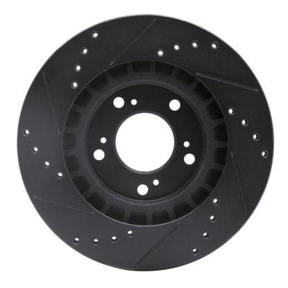 R1 Concepts R1 00-09 Honda S2000 Front Right Drilled & Slotted Black Brake Rotor