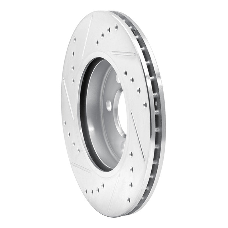 R1 Concepts R1 07-15 Mini Cooper (Excl Clubman) Front Right Drilled & Slotted Silver Brake Rotor