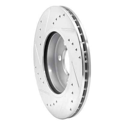 R1 Concepts R1 07-15 Mini Cooper (Excl Clubman) Front Right Drilled & Slotted Silver Brake Rotor