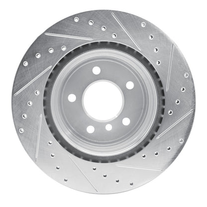 R1 Concepts R1 06-15 BMW 335I xDrive Rear Left Drilled & Slotted Silver Brake Rotor